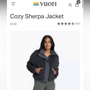 Vuori Cozy Sherpa Jacket - charcoal size Large